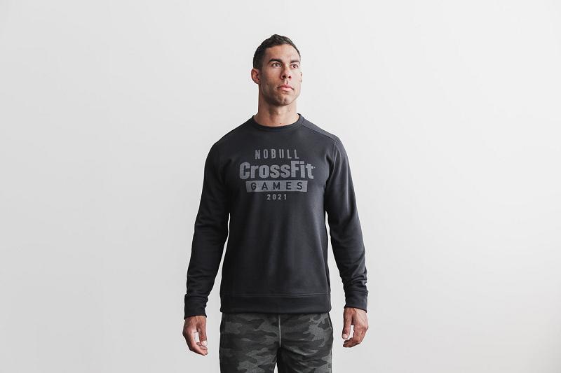 Men\'s Nobull Crossfit Games Crew Hoodie Black | SG I2515L